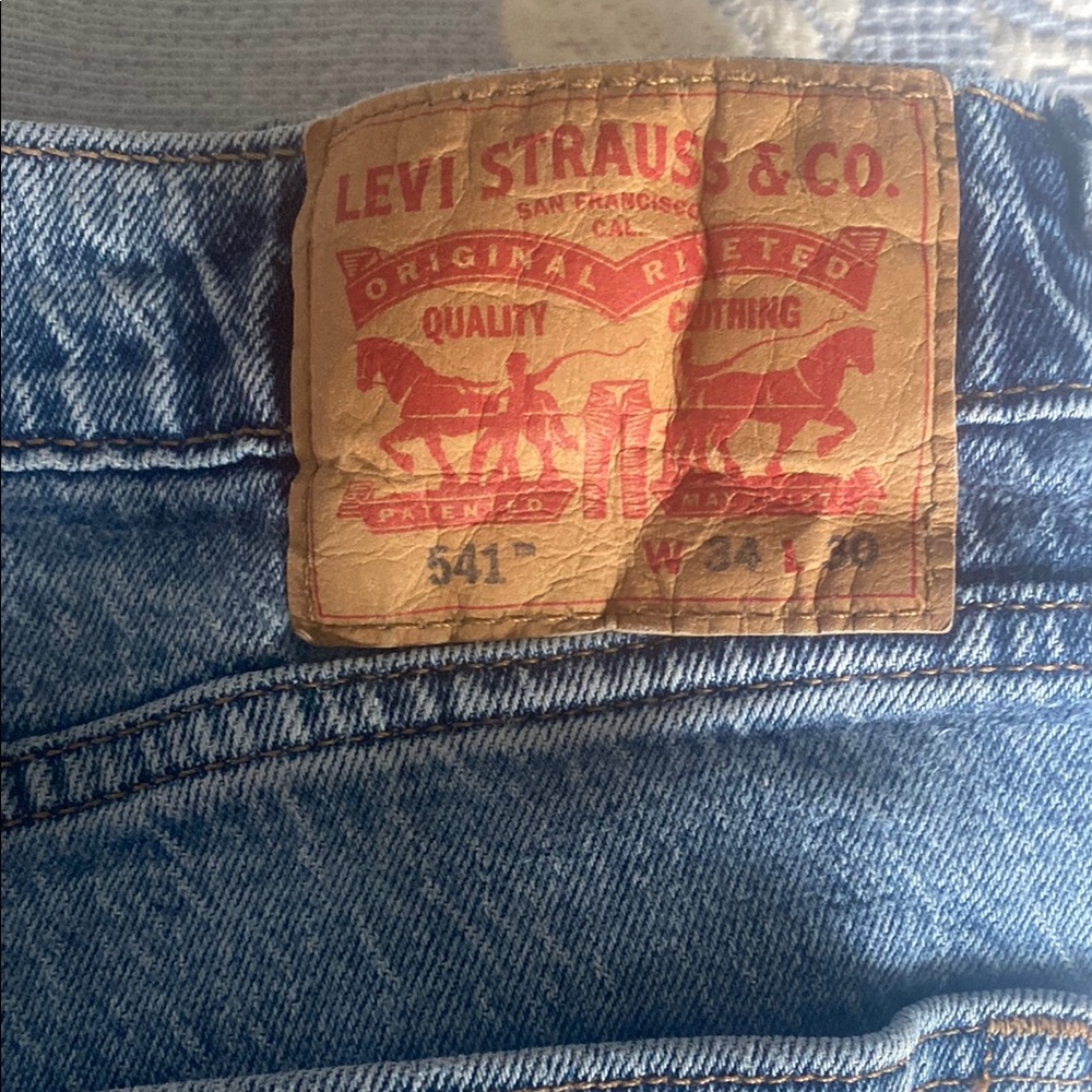 Levi's Blue Straight Jeans with Iconic Leather Patch